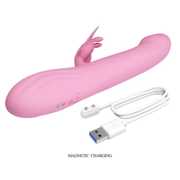 Pretty Love Bella Rabbit Vibrator mit Schmetterlingsstimulation und LED-Display Pink