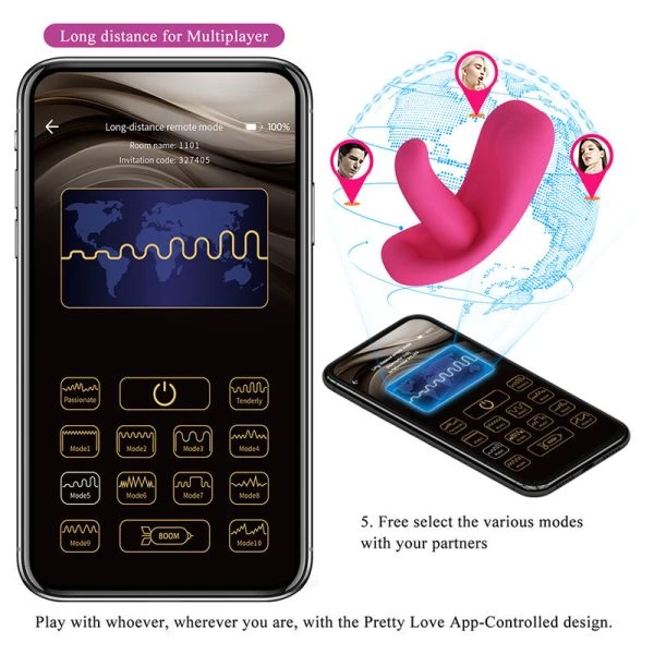 Pretty Love Hazelynn Massagegerät mit 12 Funktionen und App-Steuerung, Pink