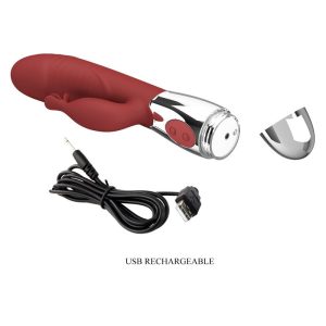 Pretty Love Rabbit-Vibrator Rosenholz-Hase mit 30 Funktionen, USB-aufladbar, rot Pretty Love Rabbit-Vibrator Rosenholz-Hase mit 30 Funktionen, USB-aufladbar, rot – Bild 9