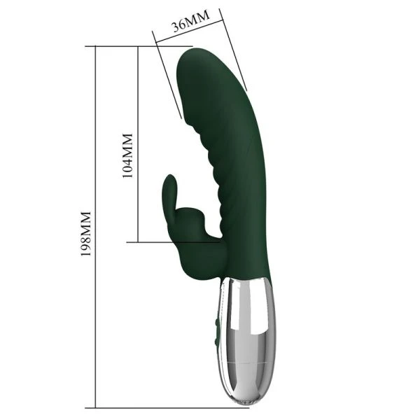 Pretty Love Naughty Bunny Rabbit-Vibrator mit 30 Funktionen, USB-aufladbar, grün