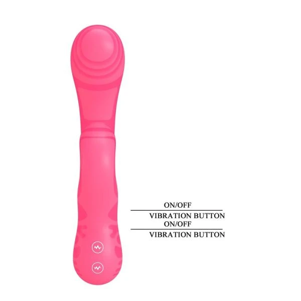 Pretty Love Verity Doppelseitiger Massagevibrator mit USB-Ladung, Silikon, Rosa