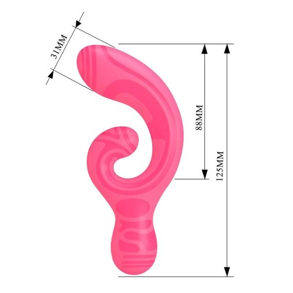 Pretty Love Verity Doppelseitiger Massagevibrator mit USB-Ladung, Silikon, Rosa