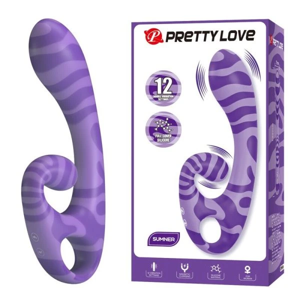 Pretty Love Summer Doppelvibrator mit Griff 19 cm Silikon lila