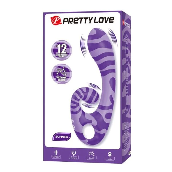 Pretty Love Summer Doppelvibrator mit Griff 19 cm Silikon lila