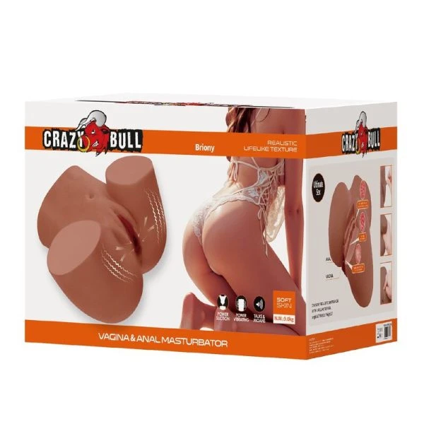 Crazy Bull Masturbator-Torso mit Doppeleintritt, Vibration und Saugfunktion