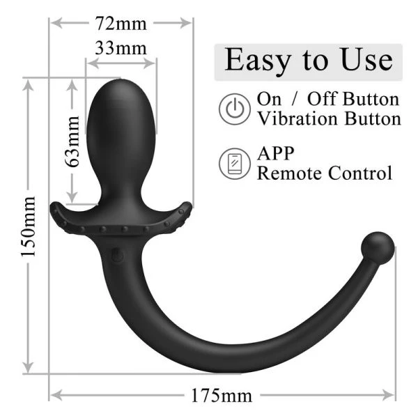 Pretty Love Anthony Anal- und Perineumvibrator App-gesteuert, Silikon, schwarz