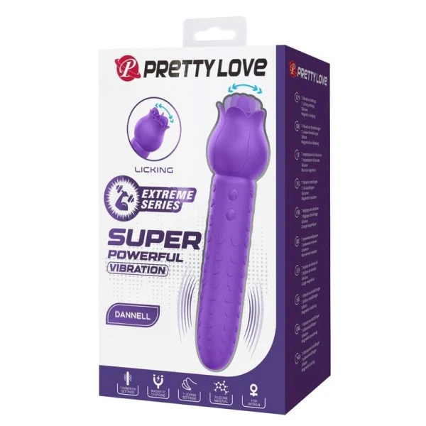 Pretty Love Dannell wiederaufladbarer Oralstimulator und Auflegevibrator lila