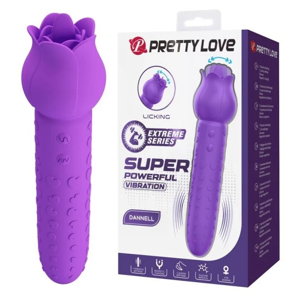 Pretty Love Dannell wiederaufladbarer Oralstimulator und Auflegevibrator lila