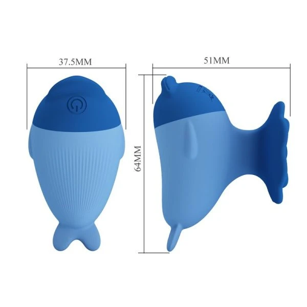 Pretty Love Dolphin Mini USB Vibrator made of silicone, blue