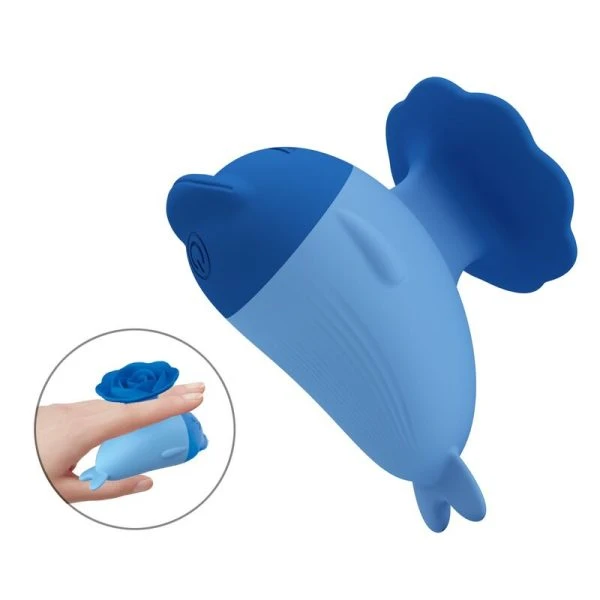 Pretty Love Dolphin Mini USB Vibrator made of silicone, blue