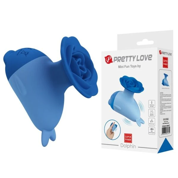 Pretty Love Dolphin Mini USB Vibrator made of silicone, blue