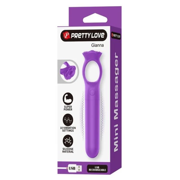 Pretty Love Giana wiederaufladbarer Mini-Vibrator aus Silikon lila