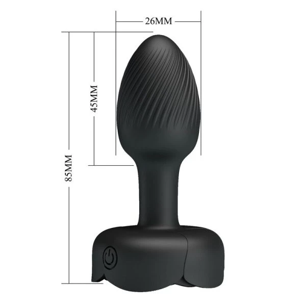 Pretty Love Vibrations-Analplug mit 10 Modi, wiederaufladbar, Schwarz