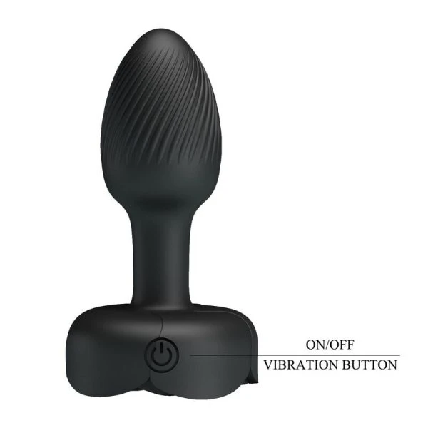Pretty Love Vibrations-Analplug mit 10 Modi, wiederaufladbar, Schwarz