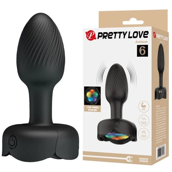 Pretty Love Vibrations-Analplug mit 10 Modi, wiederaufladbar, Schwarz