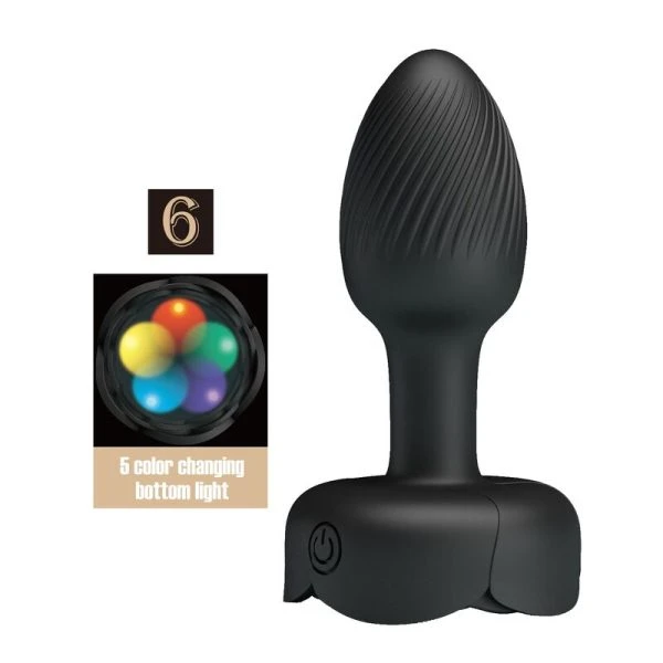 Pretty Love Vibrations-Analplug mit 10 Modi, wiederaufladbar, Schwarz