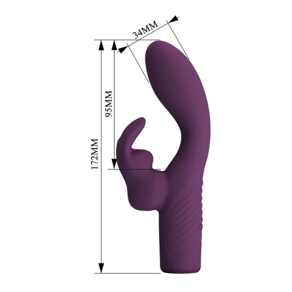 Pretty Love Olivia wiederaufladbarer Hasenvibrator mit 10 Funktionen, lila