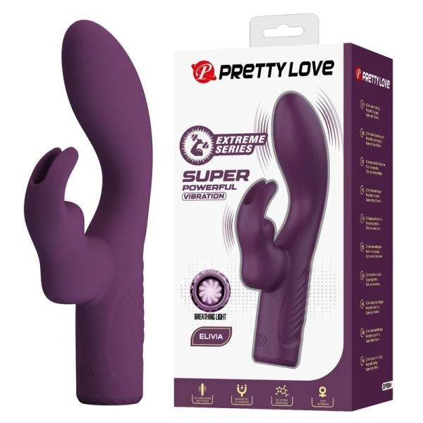 Pretty Love Olivia wiederaufladbarer Hasenvibrator mit 10 Funktionen, lila