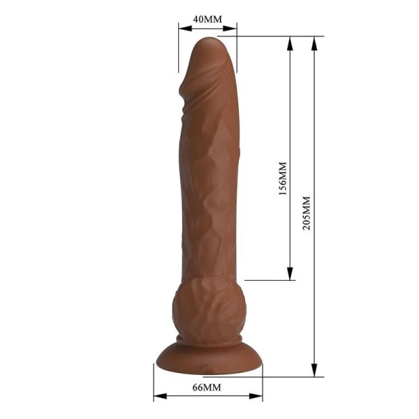 Pretty Love Eren Stoß-Vibrator Dildo 20,5 cm Silikon braun