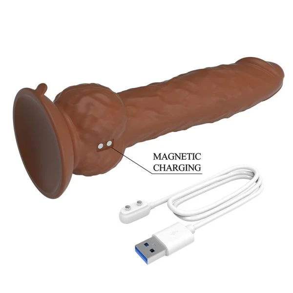 Pretty Love Eren Stoß-Vibrator Dildo 20,5 cm Silikon braun