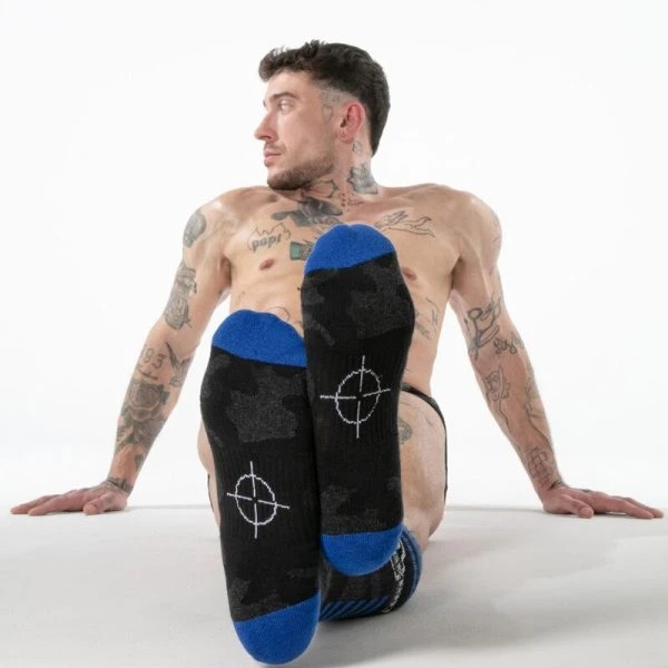 Locker Gear Kniestrümpfe im Militärstil für Herren, schwarz
