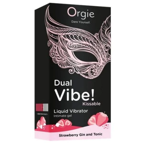 Orgie Dual Vibe! küssbarer Flüssigkeitsvibrator Erdbeer-Gin-Tonic 15 ml