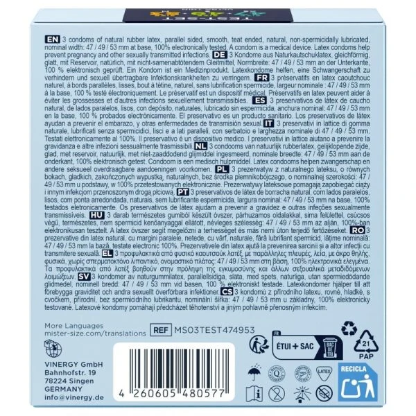 Mister Size Musterpackung Kondome 3 Stück