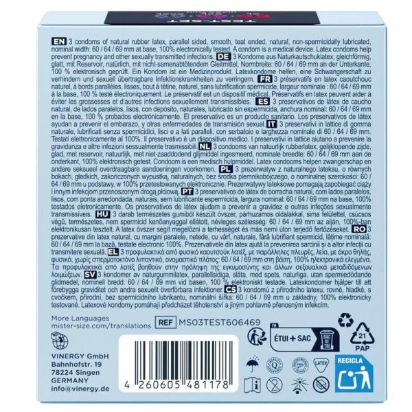 Mister Size Kondom-Musterpackung 3 Stück