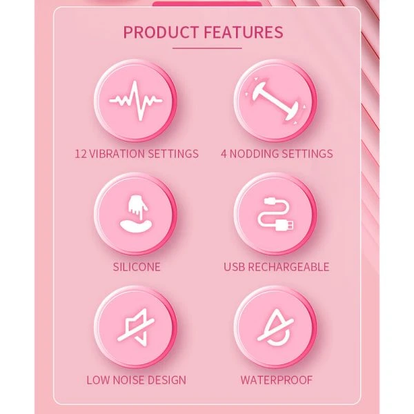 Pretty Love Duden Silikonvibrator mit Schaukelfunktion, Pink