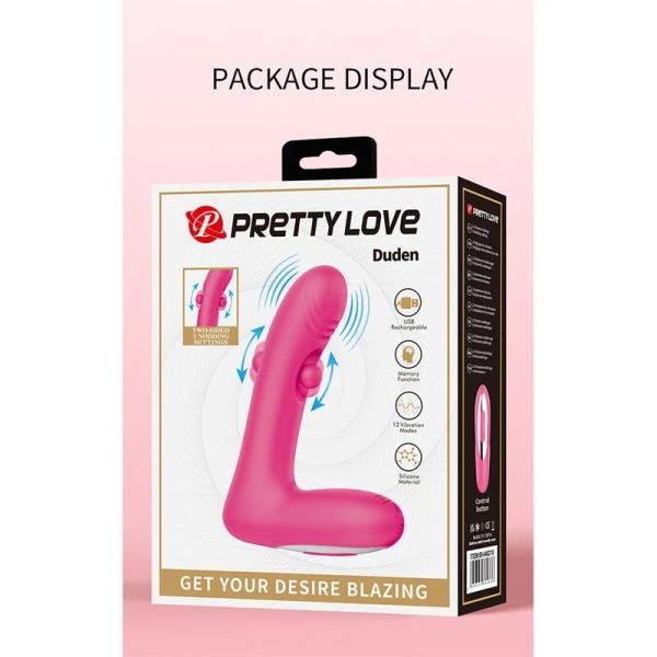 Pretty Love Duden Silikonvibrator mit Schaukelfunktion, Pink