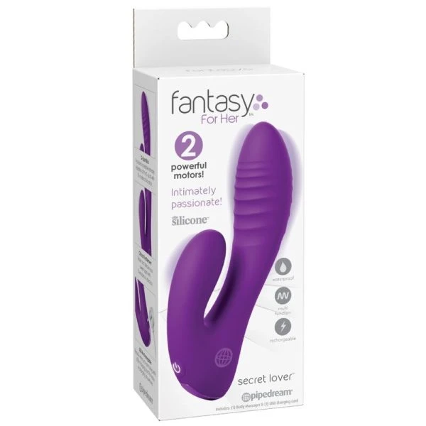 Fantasy for Her Secret Lover Doppelspitzenvibrator G-Punkt Klitoris wiederaufladbar lila