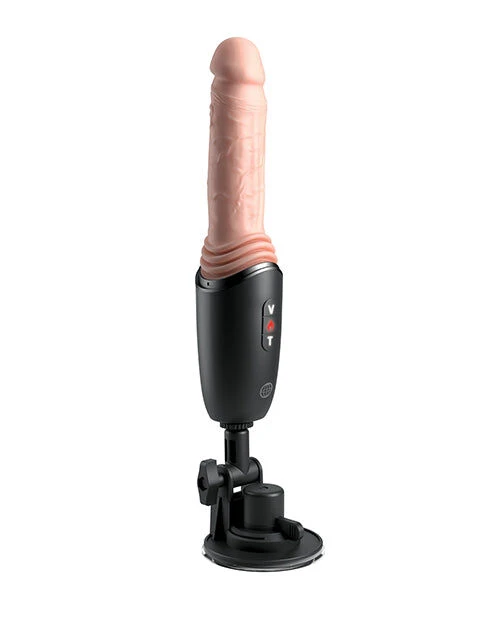 King Cock Stossender Silikon-Dildo mit Heizung und Vibration, 12,7 cm