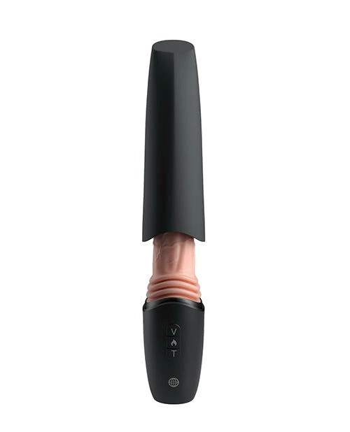 King Cock Stossender Silikon-Dildo mit Heizung und Vibration, 12,7 cm