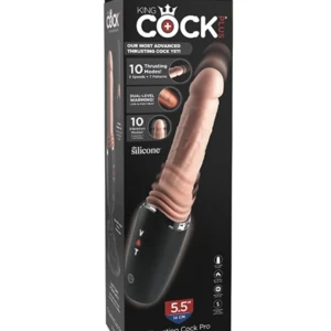 King Cock Stossender Silikon-Dildo mit Heizung und Vibration, 12,7 cm