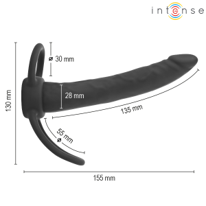 Intense Analdildo mit Penis- und Hodenring aus Silikon, schwarz Intense Analdildo mit Penis- und Hodenring aus Silikon, schwarz – Bild 3