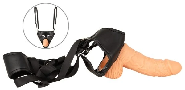 Realistixxx Strap-On Hollow mit hohlem Dildo für Paare, hautfarben hell
