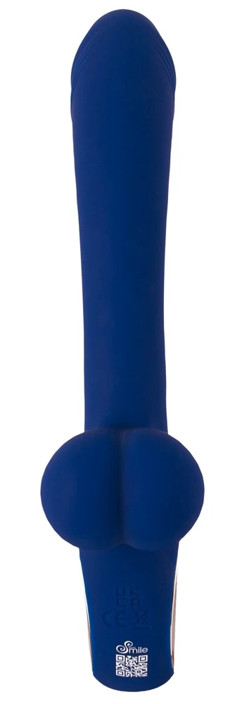 Sweet Smile Vibrator mit Vibro-Hoden und Display blau