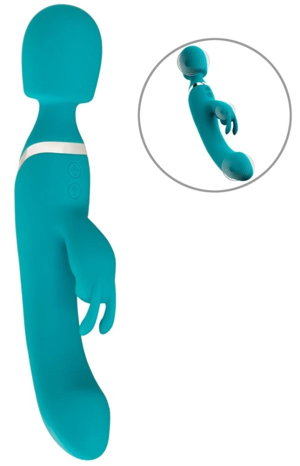 Sweet Smile 3in1 Vibrator Massagestab und Rabbit türkis Sweet Smile 3in1 Vibrator Massagestab und Rabbit türkis