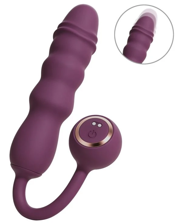 JAVIDA Vibrating + Thrusting Bullet Vibrator mit Stoßfunktion, Silikon, lila