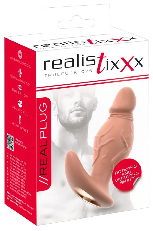 Realistixxx Rotating Plug Analvibrator mit Rotation hautfarben