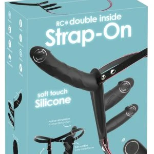 You2Toys Strap-On Double Inside mit 3 Vibratoren, schwarz